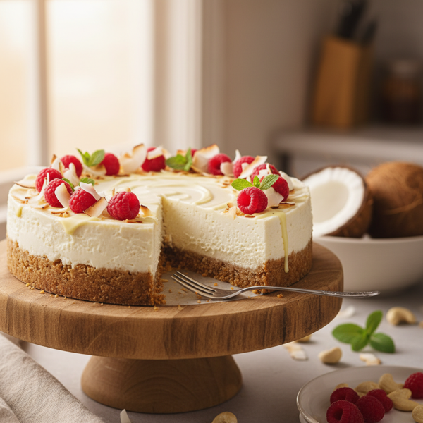 Luscious Vegan Coconut Cashew Cheesecake recipe