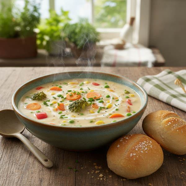 Lush Creamy Garden Vegetable Chowder recipe