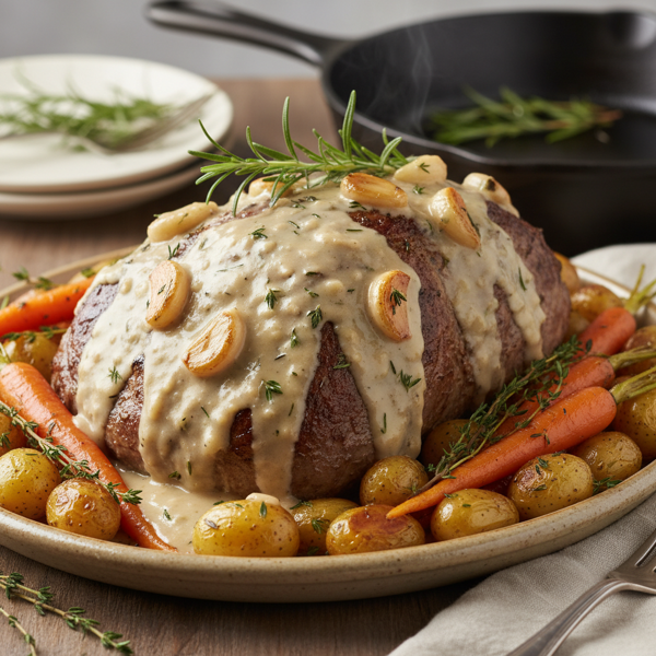 Lush Garlic Cream Pot Roast recipe