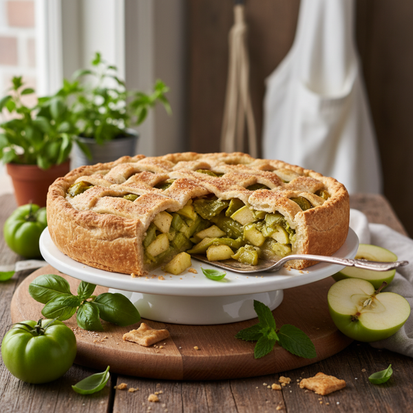 Lush Green Tomato and Apple Delight Pie recipe