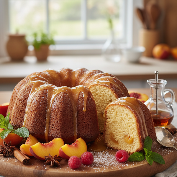 Lush Peach Brandy Pound Cake recipe