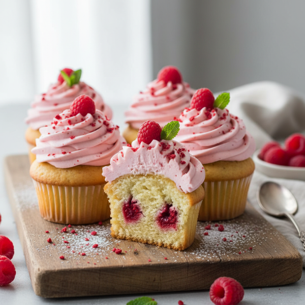 Lush Raspberry-Infused Vanilla Cupcakes recipe