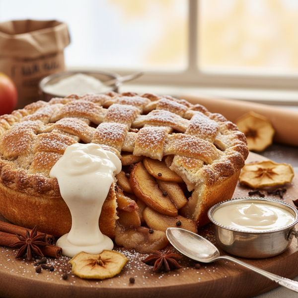 Lush Spiced Apple Pie with Hard Sauce recipe