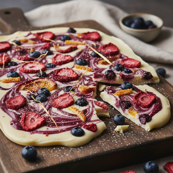 Luxe Berry Citrus White Chocolate Bark recipe