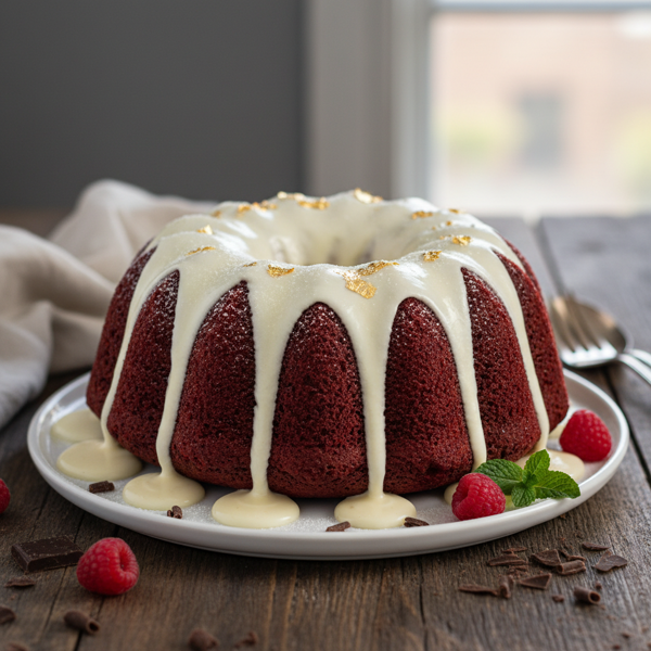 Luxe Red Velvet Bundt Cake with Cream Cheese Glaze recipe
