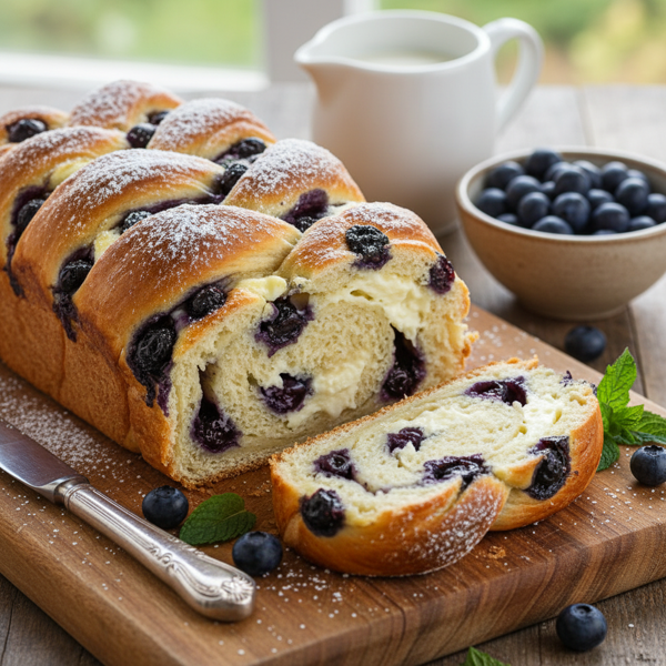 Luxurious Blueberry Cream Cheese Braided Breakfast Loaf recipe
