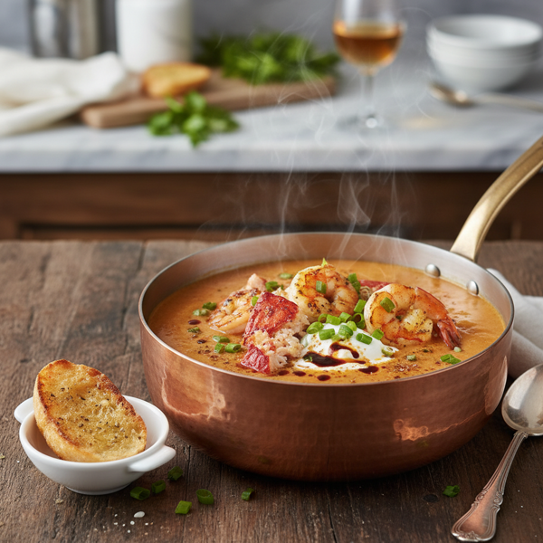 Luxurious Creole Lobster and Shrimp Bisque recipe