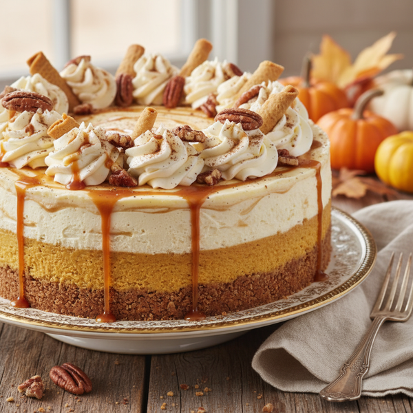 Luxurious Double Layer Pumpkin Cheesecake recipe