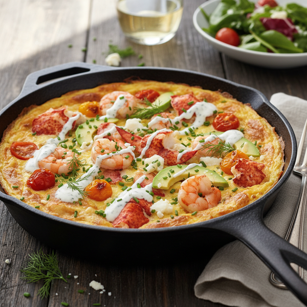 Luxurious Lobster and Shrimp Ranch Frittata recipe