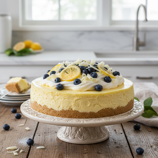 Luxurious No-Bake Lemon Cream Cheesecake recipe
