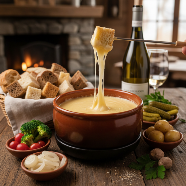Luxurious Swiss Cheese Fondue recipe