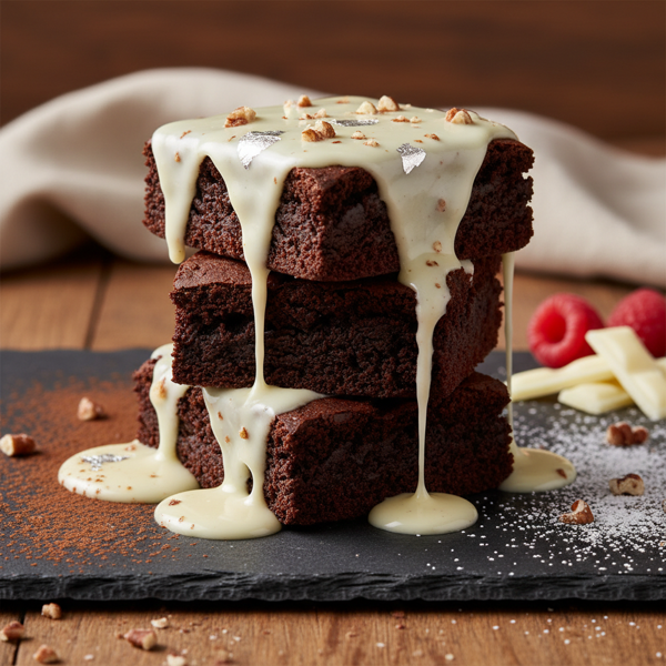 Luxurious Velvet Brownies with Creamy White Chocolate Glaze recipe