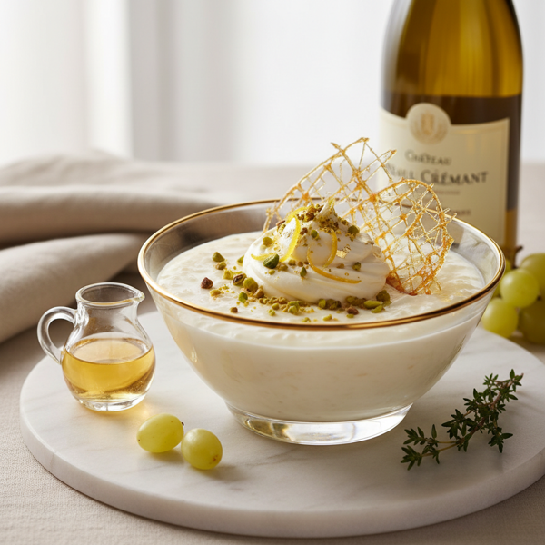 Luxurious White Wine Rice Pudding recipe