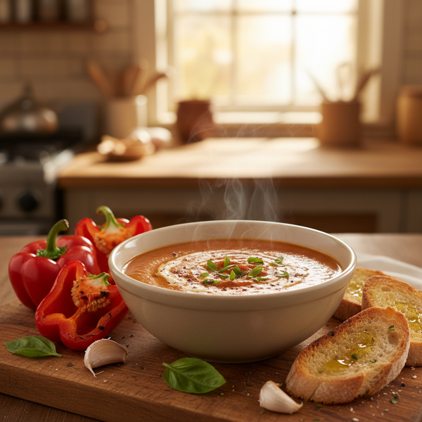 Luxuriously Creamy Roasted Red Pepper Bisque recipe