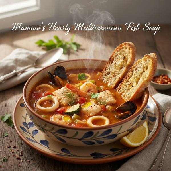 Mamma's Hearty Mediterranean Fish Soup recipe