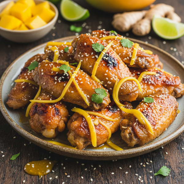 Mango-Ginger Glazed Chicken Wings recipe