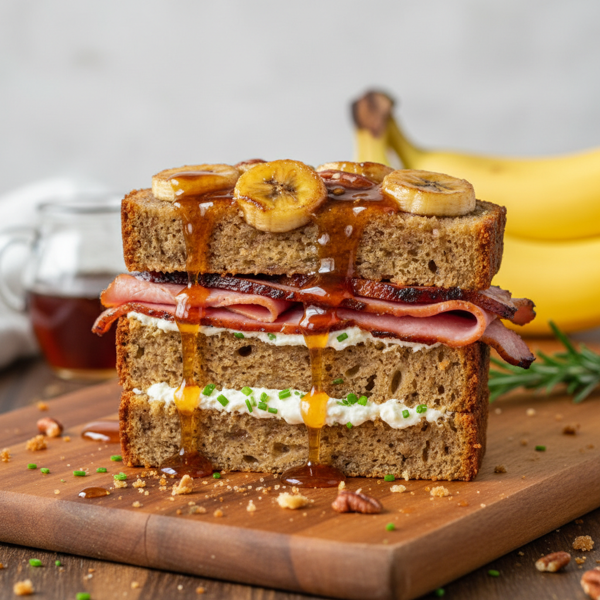 Maple-Glazed Banana Bread Ham Sandwiches recipe