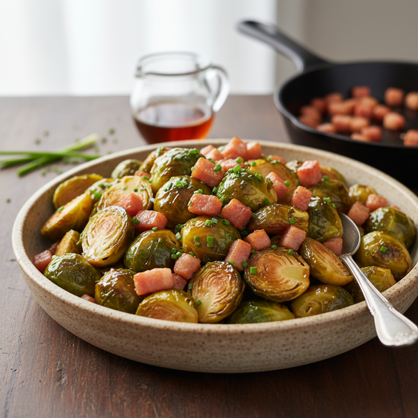 Maple-Glazed Brussels Sprouts with Crispy Pancetta recipe