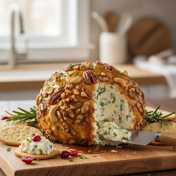Maple-Glazed Garlic Nut Cheese Ball recipe