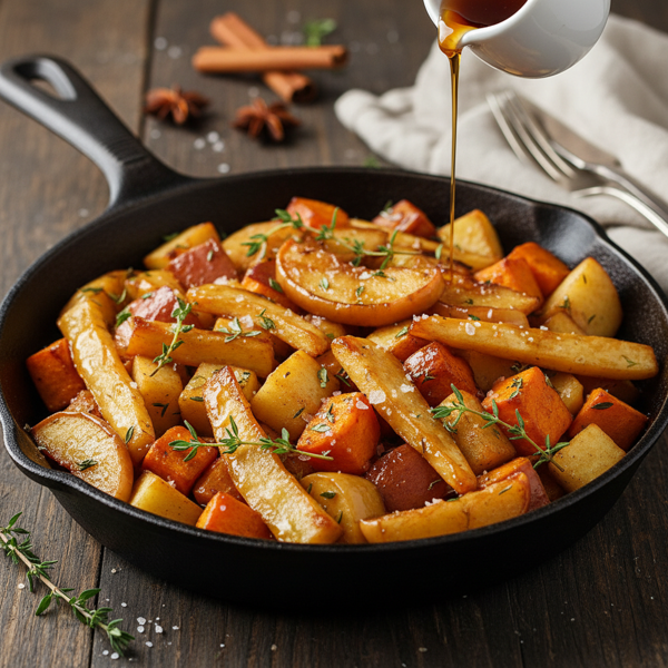 Maple-Glazed Parsnips, Sweet Potatoes, and Apples recipe