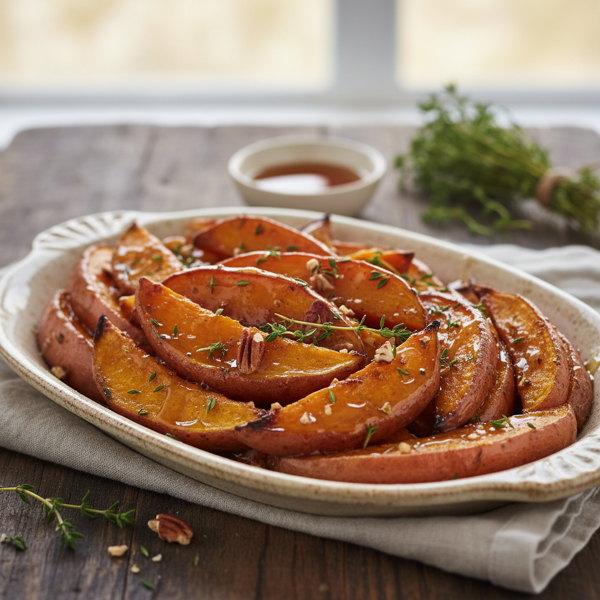 Maple-Glazed Roasted Sweet Potatoes recipe