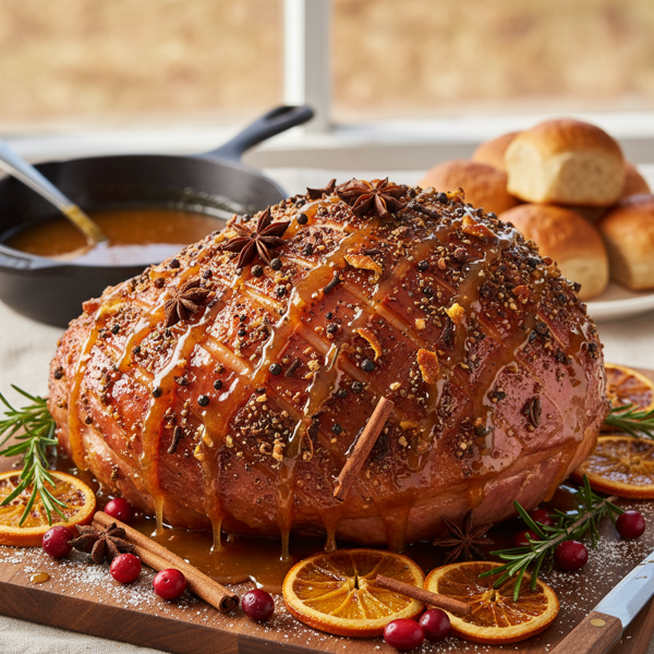 Maple-Glazed Spice-Crusted Ham recipe