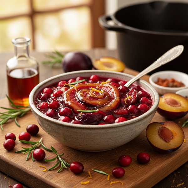 Maple-Infused Cranberry Plum Sauce recipe