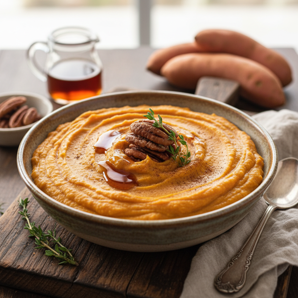 Maple-Infused Creamy Sweet Potato Purée recipe