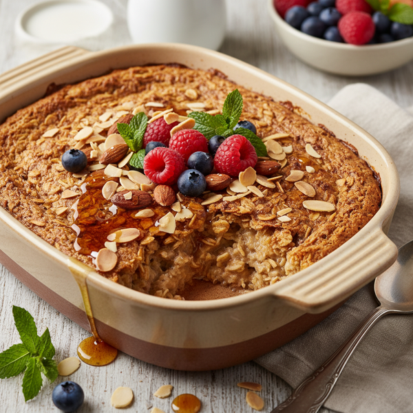 Maple Almond Baked Oatmeal Delight recipe