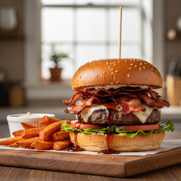 Maple Bacon Delight Burger recipe