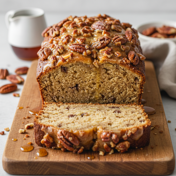 Maple Candied Pecan Banana Bread recipe
