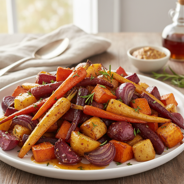 Maple Dijon Roasted Root Vegetables recipe