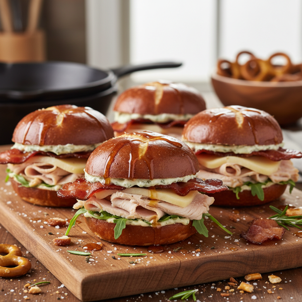 Maple Honey Turkey Pretzel Sliders with Bacon Bliss recipe