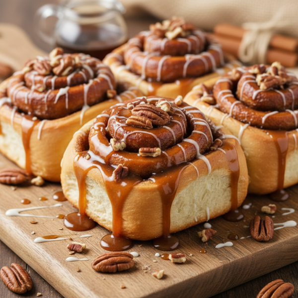 Maple Pecan Caramel Cinnamon Rolls recipe