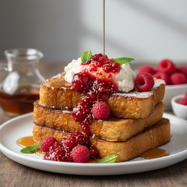 Maple Vanilla French Toast with Raspberry Compote recipe