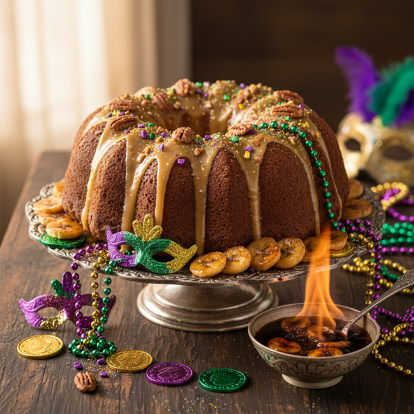 Mardi Gras Butter-Rum Jubilee Cake recipe
