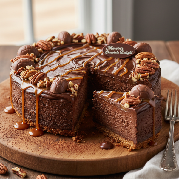 Marvin's Chocolate Turtle Delight Cheesecake recipe
