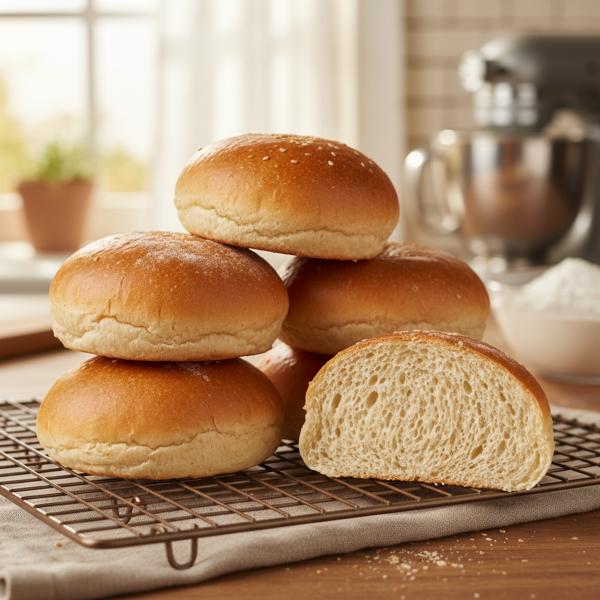 Masterfully Soft Homemade Hamburger Buns recipe