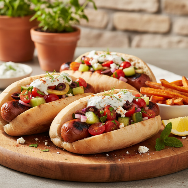 Mediterranean-Inspired Hot Dogs recipe