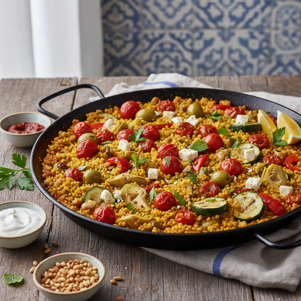 Mediterranean-Inspired Vegetarian Couscous Paella recipe