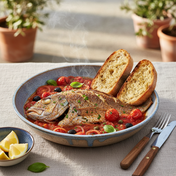 Mediterranean-Style Snapper Livornese recipe