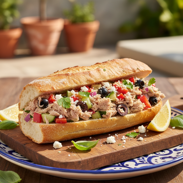 Mediterranean-inspired Tuna Baguette Salad recipe