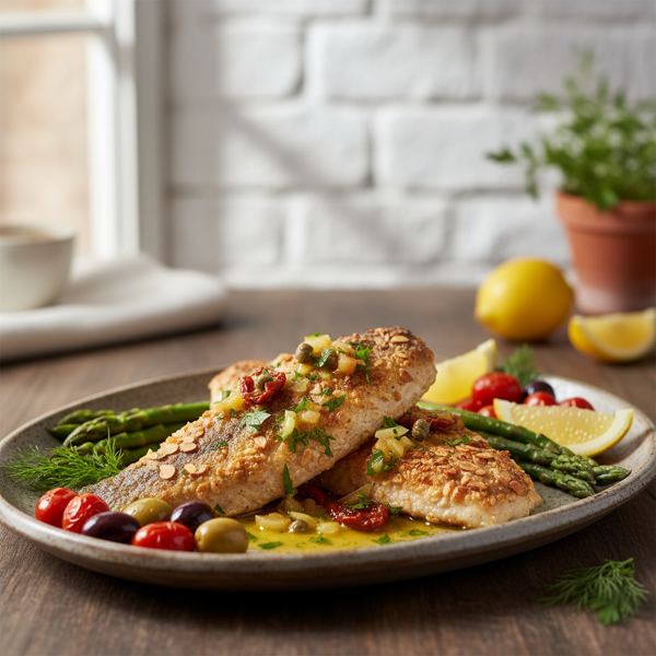 Mediterranean Almond-Crusted Trout recipe