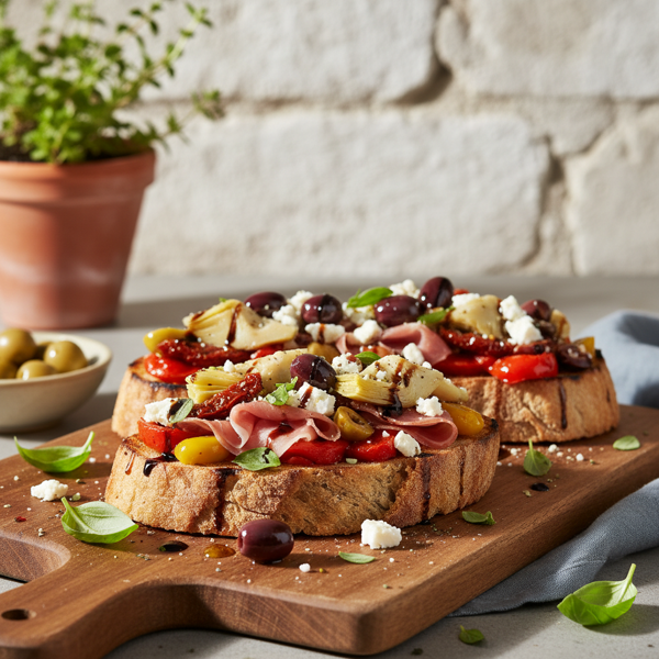 Mediterranean Antipasto Toast recipe