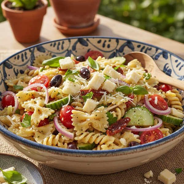 Mediterranean Asiago Pasta Salad recipe
