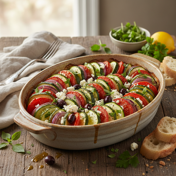 Mediterranean Baked Zucchini and Tomato Delight recipe