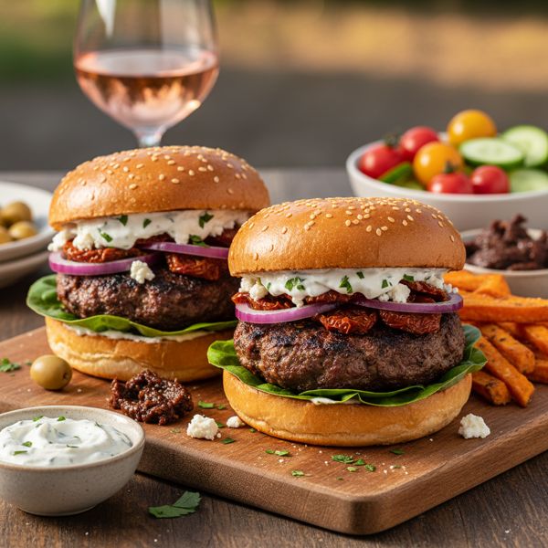 Mediterranean Beef Burgers recipe