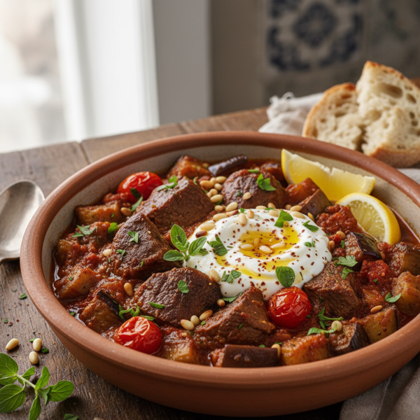 Mediterranean Beef and Eggplant Stew recipe