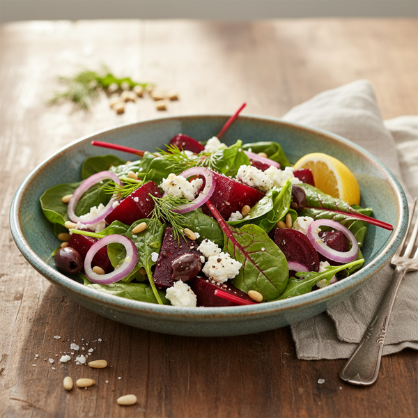 Mediterranean Beet and Greens Salad recipe
