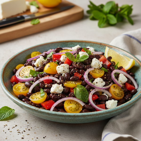 Mediterranean Black Bean and Feta Salad recipe